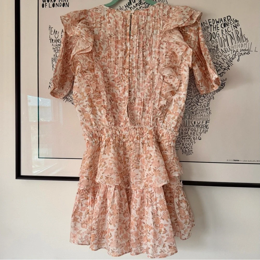 LOVESHACKFANCY Natasha Dress Vanilla Foam Ditsy Floral Print Size XS Cotton - Picture 12 of 16